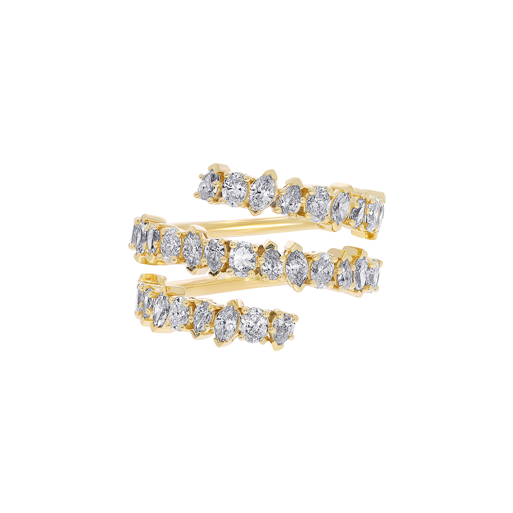 Marquise Pear & Oval Crossover Diamond Ring LR12834A